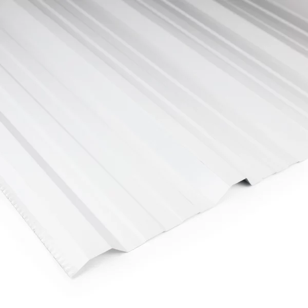 CHAPA TRAPEZOIDAL(T101) PREPINTADA COLOR BLANCO NIEVE CALIBRE 25 (0.50 mm.)